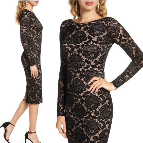 Dress the Population Emery Long Sleeve Black
Lace Cocktail Dress - Picture 6 of 8